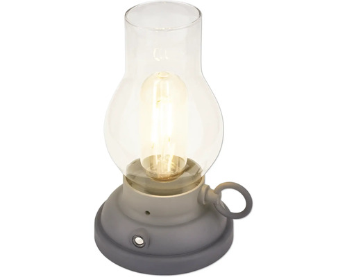 Dekorativ bordslampa med glaskolv och ljuskälla