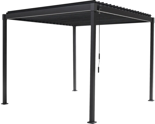 Pergola med lamelltak och fyra stolpar