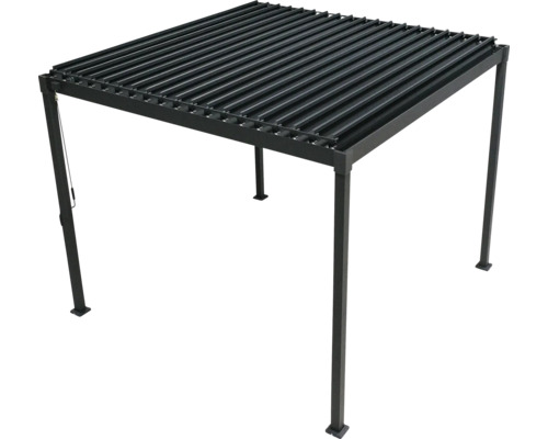 Fristående metallpergola med lamelltak