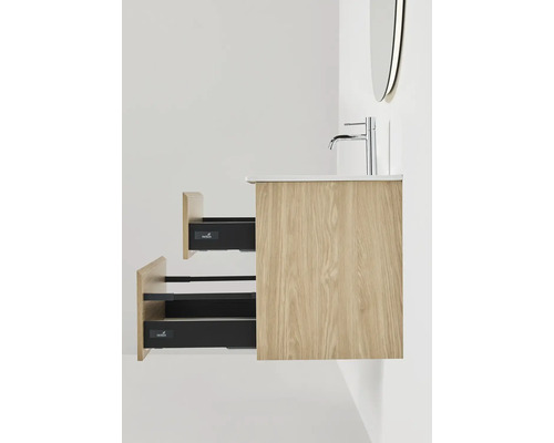 Tvättställsskåp med två lådor och tvättställ