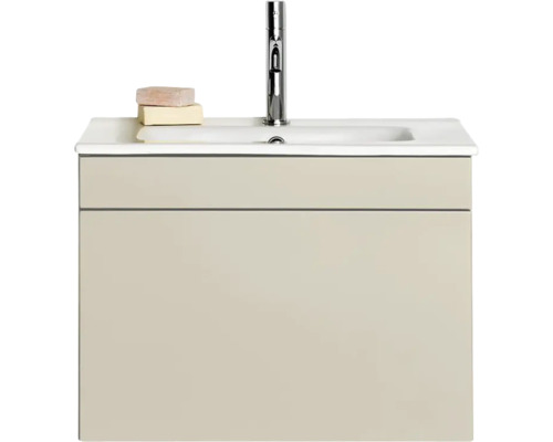 Tvättställsunderskåp inkl tvättställ HAFA Sand 1 Låda 600 beige 61x45,5 cm Tvättställsskåp med handfat och blandare
