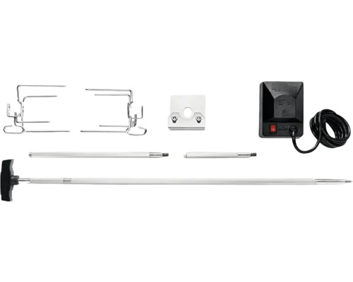 Rotisserie-set med motor, spettgafflar och fäste