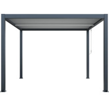 Pergola med lamelltak och fyra stolpar