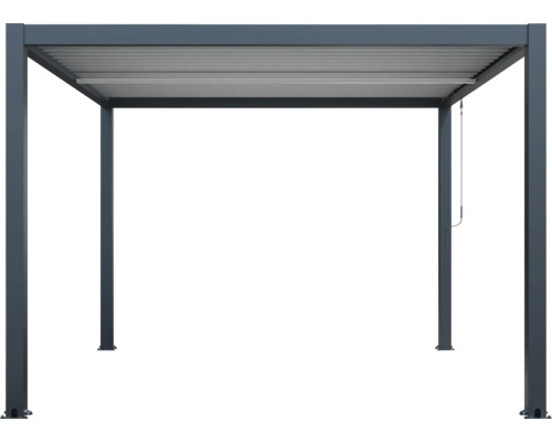 Pergola med lamelltak och fyra stolpar