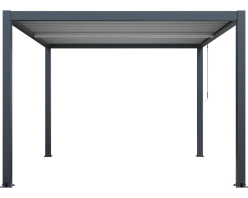 Fristående uteplats med lamelltak