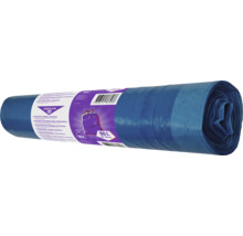 Rulle blå sopsäckar med dragsko, 60 liters kapacitet