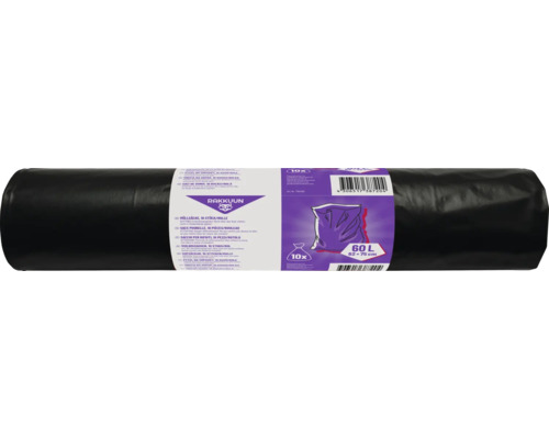 Sopsäck RAKKUUN 60L 10st LDPE svart Rulle sopsäckar, tio stycken, 60 liter volym