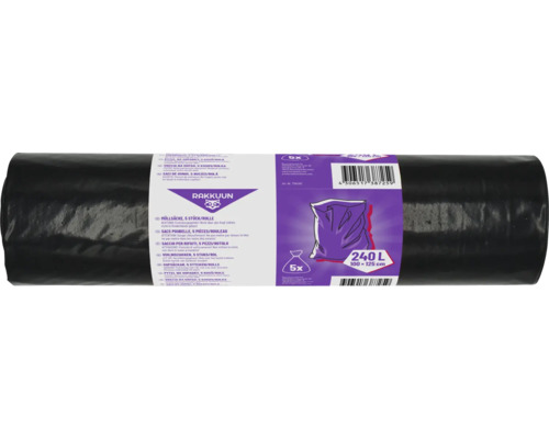 Rulle sopsäckar, 5 stycken, 240 liter