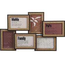 Multipel fotoram för foton med inskriptionerna Mamma, Pappa och Familj
