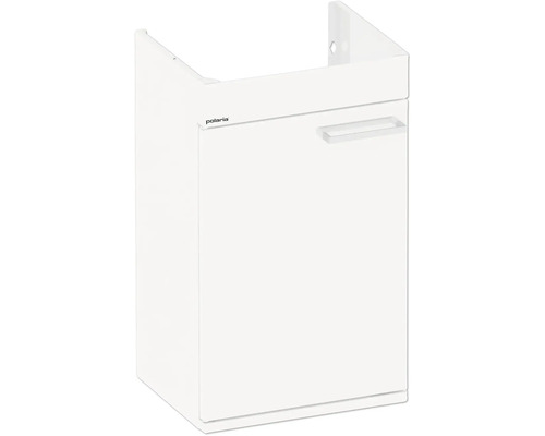 Tvättställsunderskåp POLARIA Pro N 400 vit pulvermålat stål 36x60 cm vänstervariant Polaria tvättställsskåp med en dörr och ett handtag