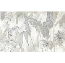 Illustration av växter och blad som väggdekoration