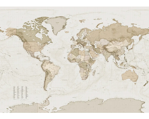 Världskarta med geografiska detaljer