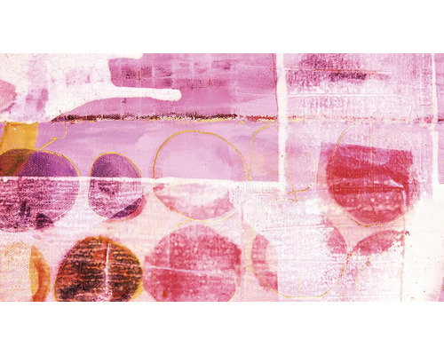 Abstrakt målning med cirkelformer på duk