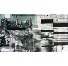 Abstrakt väggbild med grafiska element