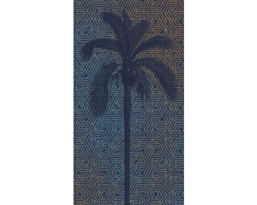Tapet med palmmotiv och geometriskt mönster