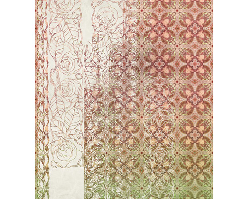 Tapet med ros- och blomstermönster