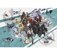 Illustration av Star Wars karaktärer och rymdskepp