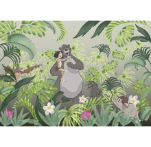 Djungelboken illustration med Mowgli, Baloo, Bagheera, Hathi och Kung Louie