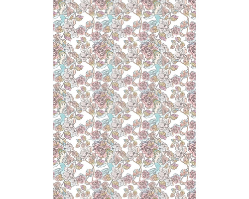 Mönster med blommor och en kvinnlig figur