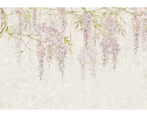 Illustration av blåregnsblommor på grenar