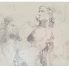 Abstrakt representation av en skulptur inomhus.