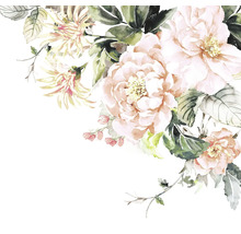Akvarellmålning av rosor och blommor