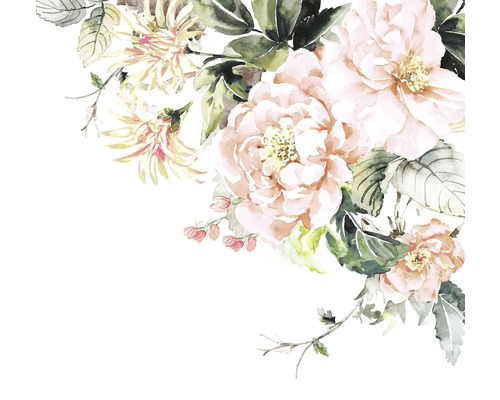 Akvarellmålning av rosor och blommor