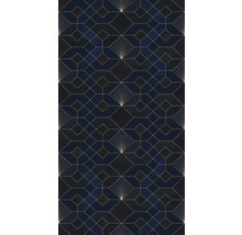 Tapet med geometriska linjer och art déco-motiv