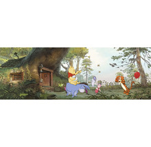 Illustration av Nalle Puh, Nasse, Tiger och Ior i Sjumilaskogen