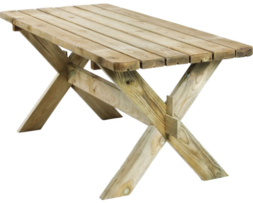 Trädgårdsbord i trä med kryssben