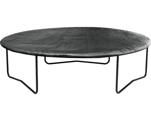 Rund trädgårdstrampolin med skydd och ram