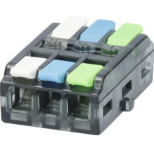 Trepolig kopplingsplint för elektriska installationer