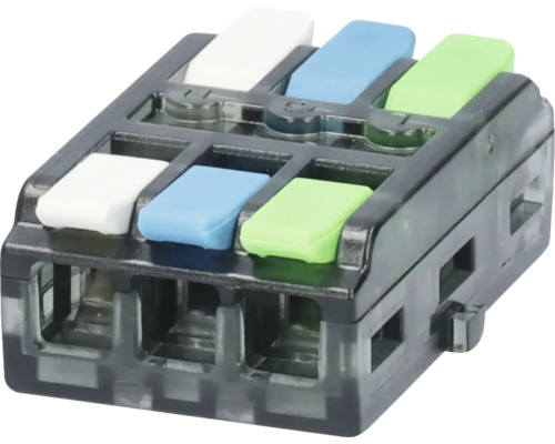 Skarvklämma NEMIQ 3-POL 0.5-2.5mm2 AWG 20-14 8st Trepolig kopplingsplint för elektriska installationer