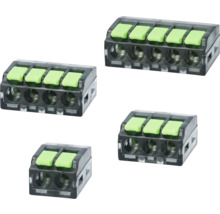 Flera kopplingsplintar med spakar för elektriska anslutningar