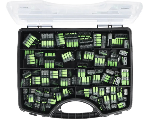 Toppklämmor NEMIQ sortiment öppningsbar 150st Låda med kopplingsplintar