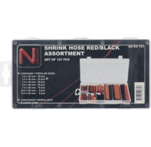 Sortiment krympslang röd och svart, 127 delar