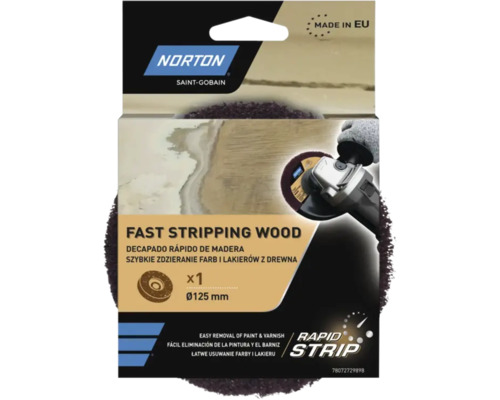 Norton Rapid Strip sliprondell för snabb borttagning av färg och lack från trä, diameter 125 mm