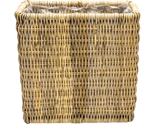 Flätad blomkorg med plastinsats