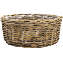 Flätad växtkorg i rotting med folie