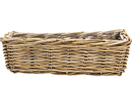 Rektangulär planteringskorg i rotting