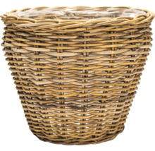 Flätad rottingkruka med plastinsats