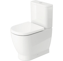 Golvstående toalett med spolcistern och toalettsits