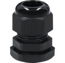 Svart kabelförskruvning