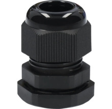 Svart kabelförskruvning