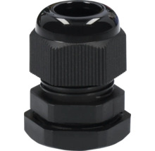 Svart kabelförskruvning