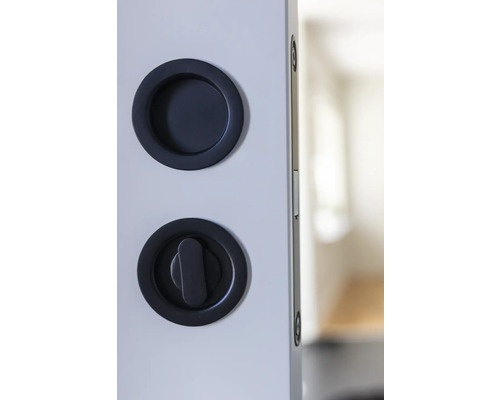 Skjutdörrsbeslag med handtag och lås