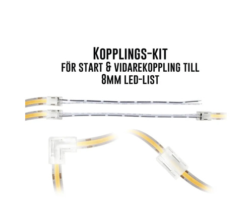 Kopplingskit DESIGNLIGHT Cobby 8mm Kopplingssats för 8 mm LED-lister