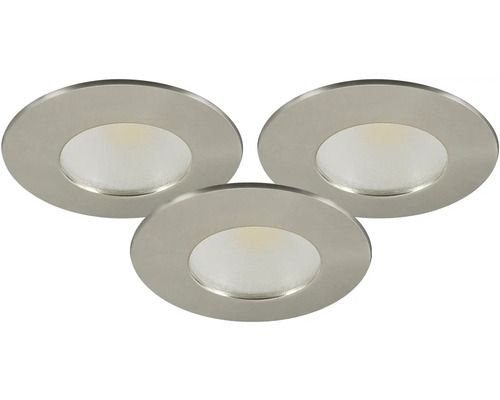 Tre runda LED infällda spotlights