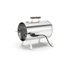 Elektrisk bordsgrill i rostfritt stål med trähandtag
