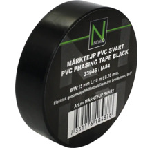 Rulle svart PVC isoleringstejp med 15 millimeter bredd och 10 meter längd